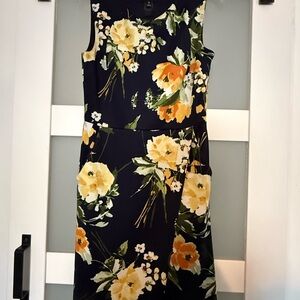 Enfocus Studio Blue and Orange Midi Dress